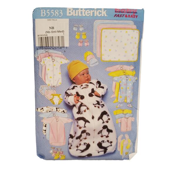 Vintage Butterick Sewing Pattern Baby Jumpsuit Diaper Covers Blanket UNCUT B5583 - Picture 7 of 7